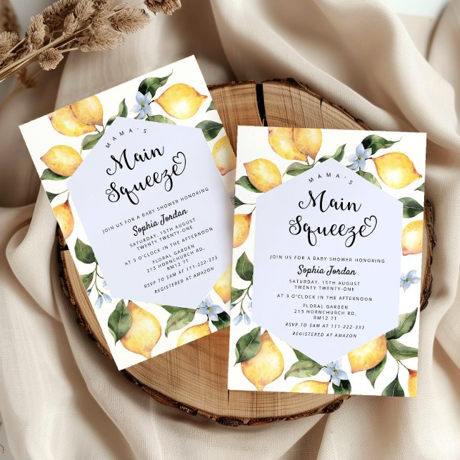 Mama's main squeeze lemon baby shower invitation (Creator Uploaded)