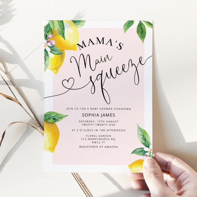 Mama's main squeeze lemon baby shower invitation (Creator Uploaded)