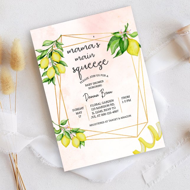 Mama's main squeeze lemon baby shower invitation (Creator Uploaded)