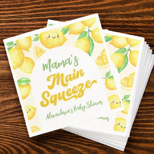Mama's Main Squeeze Lemon Baby Shower  Napkin (Creator Uploaded)