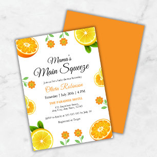 Mama's Main Squeeze Orange Citrus Baby Shower Invitation