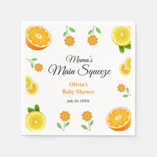 Mama's Main Squeeze Orange Citrus Baby Shower Napkin