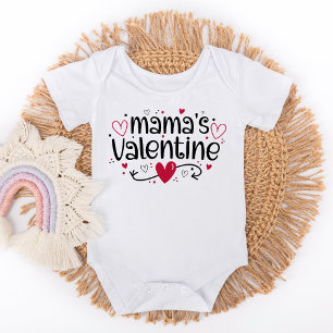 Mama's Valentine cute hearts Baby Bodysuit