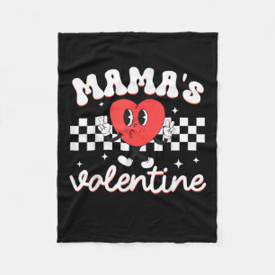 Mamas Valentine Heart Funny Valentines Day Boys Fleece Blanket