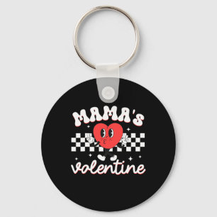 Mama's Valentine Heart Funny Valentines Day Boys K Key Ring