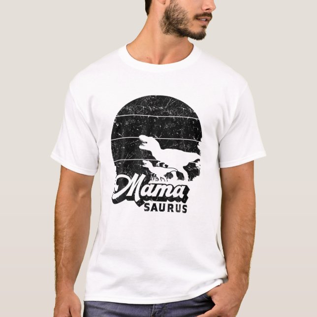 Mamasaurus Dino Mama Dinosaur Family Mama Dino Mam T-Shirt (Front)