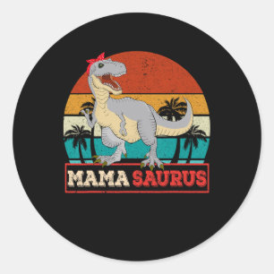 Mamasaurus Dinosaur Mama Saurus Family Matching Mo Classic Round Sticker