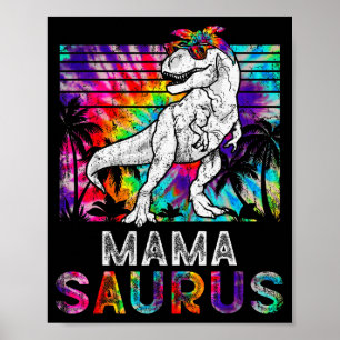 Mamasaurus Dinosaur Mama Saurus Family Matching Ti Poster