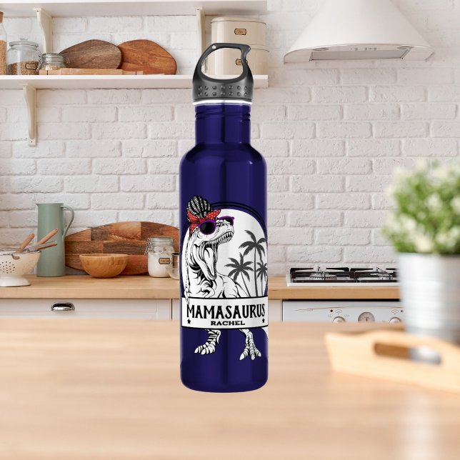 Mamasaurus Mum T rex Dino Funny Custom Name 710 Ml Water Bottle (Creator Uploaded)