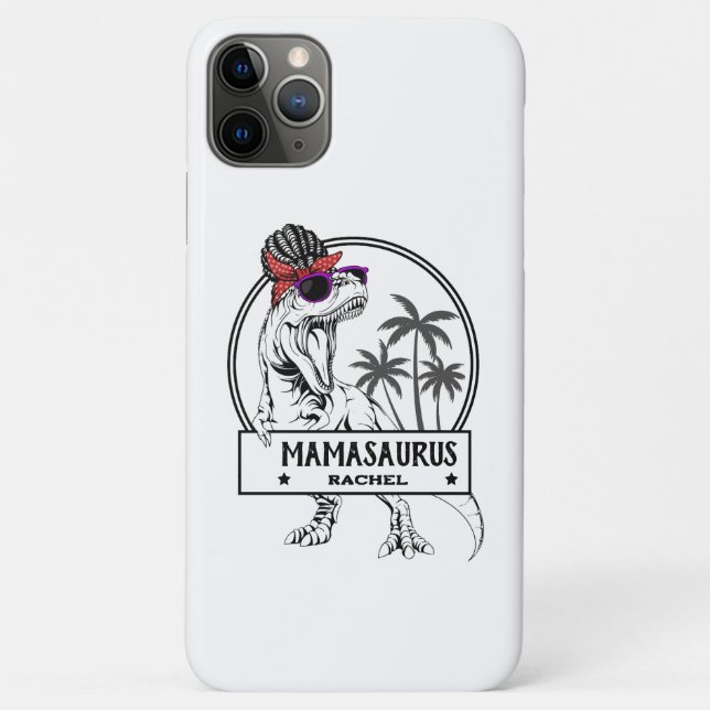 Mamasaurus Mum T rex Dino Funny Custom Name Case-Mate iPhone Case (Back)