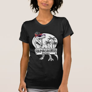 Mamasaurus Mum T rex Dino Funny Custom Name T-Shirt
