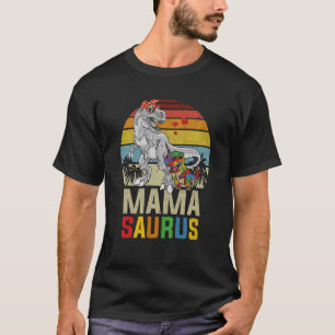 Mamasaurus Rex Dinosaur Mama Saurus Autism Awarene T-Shirt