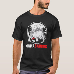 Mamasaurus Stegosaurus Dinosaur Plaid Headscarf Su T-Shirt