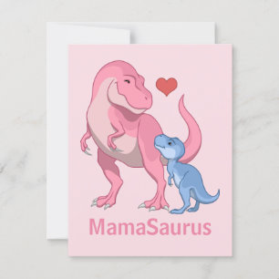 MamaSaurus T-Rex and Baby Boy Dinosaurs Announcement