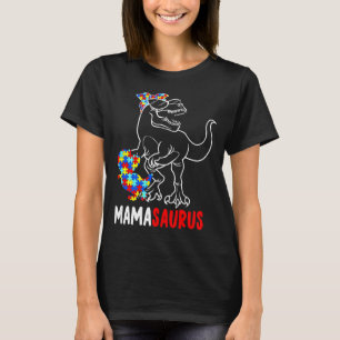 Mamasaurus T Rex Dinosaur Autism Awareness Mama Sa T-Shirt
