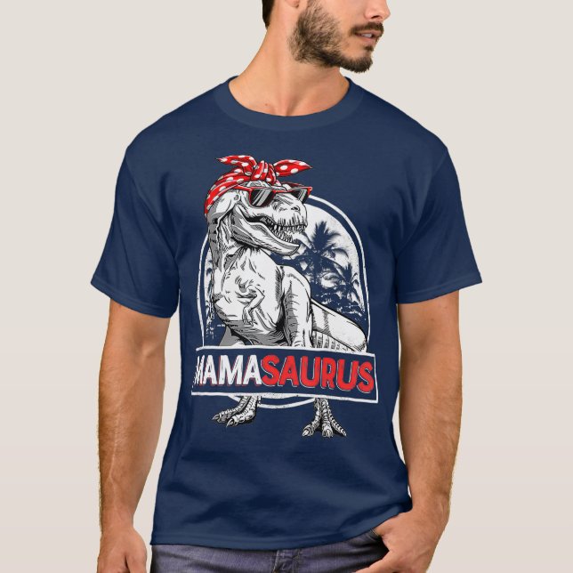 Mamasaurus T rex Dinosaur Funny Mama Saurus T-Shirt (Front)