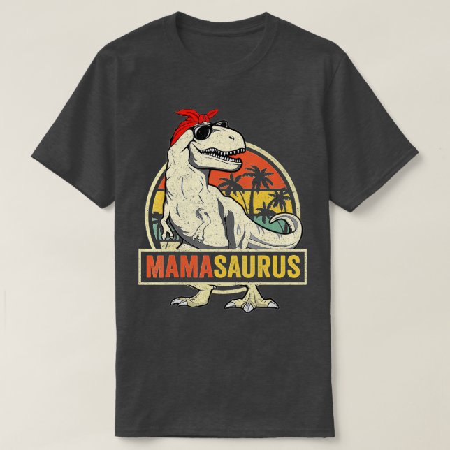 Mamasaurus T Rex Dinosaur Mama Saurus Family Match T-Shirt (Design Front)