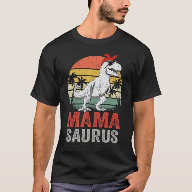 Mamasaurus T Rex Dinosaur Mama Saurus Family Match T-Shirt (Front)