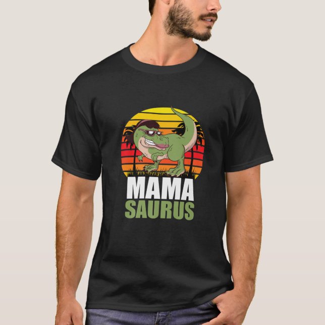 Mamasaurus T Rex Dinosaur Mama Saurus T-Shirt (Front)
