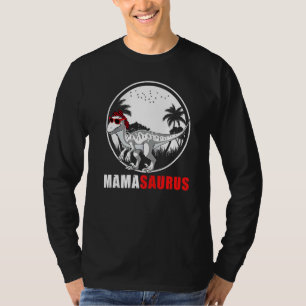 Mamasaurus Velociraptor Dinosaur Plaid Headscarf S T-Shirt