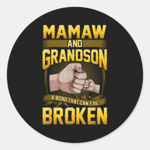 Mamaw And Grandson A Bond That Can't Be Broken Shi Classic Round Sticker