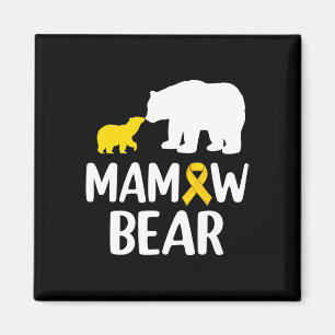 Mamaw Bear Childhood Cancer Awareness Support Squa Magnet