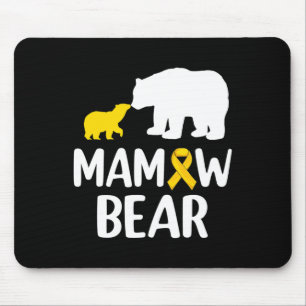 Mamaw Bear Childhood Cancer Awareness Support Squa Mouse Pad