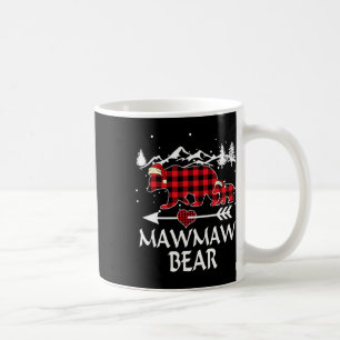 Mamaw Bear Family Christmas 2024 Red Buffalo Plaid Coffee Mug