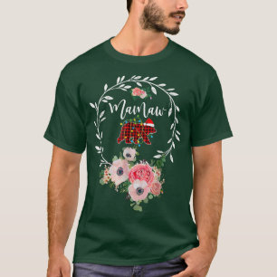 Mamaw Bear Xmas Family Christmas Pajama Red Plaid T-Shirt