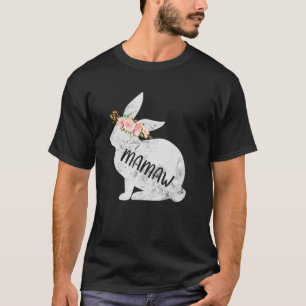 Mamaw Bunny Matching Family Floral Bunny Rabbit Ea T-Shirt