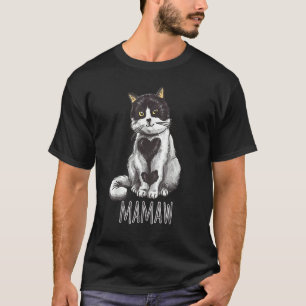 Mamaw Cat Heart Valentine Love Valentines Day T-Shirt