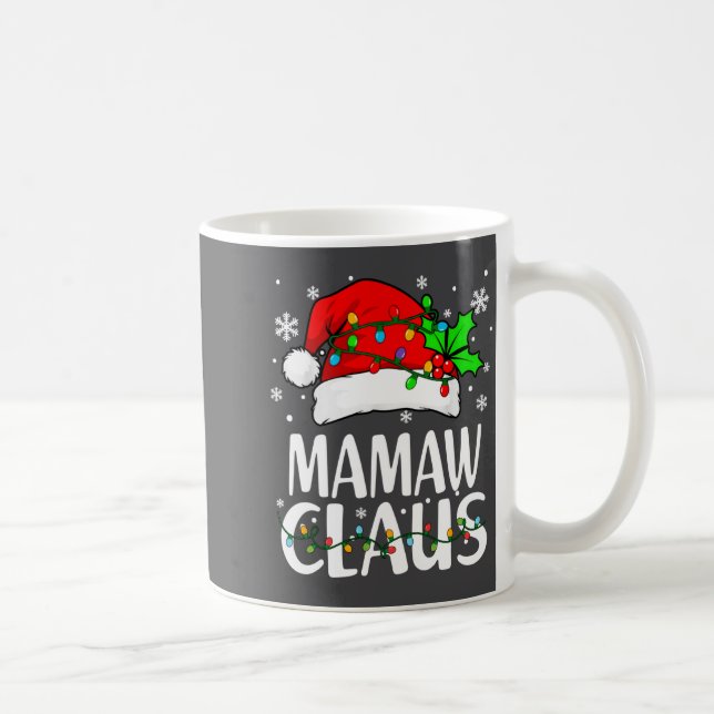 Mamaw Claus Christmas Lights Pajama Family Matchin Coffee Mug (Right)