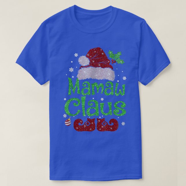 Mamaw Claus  Christmas Pajama Family Matching Xmas T-Shirt (Design Front)