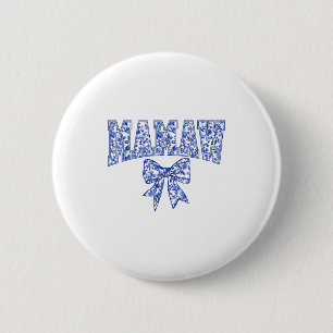 Mamaw Coquette Toile Blue Bow Floral Mothers Day F 6 Cm Round Badge