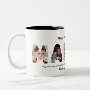 Mamaw Custom Photo Collage Personalised Grandma Two-Tone Coffee Mug