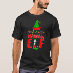 Mamaw Elf Matching Family Lighting Christmas T-Shirt