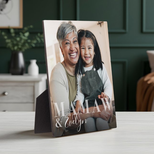 Mamaw & Grandchild Script Name Photo Keepsake Plaque (Mamaw & Grandchild Script Name Photo Keepsake Plaque)