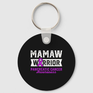 Mamaw of a Warrior Pancreatic Purple Ribbon Suppor Key Ring