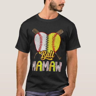 Mamaw Of Both Ll Mamaw Half Sell Softll Heart T-Shirt