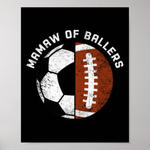 Mamaw Of Llers Funny Soccer Footll Grandma Mamaw Poster