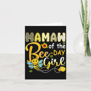 Mamaw of the bee-day girl funny bee birthday party card