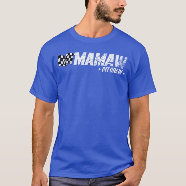 Mamaw Pit Crew Race Birthday Family Racing T-Shirt (Front)
