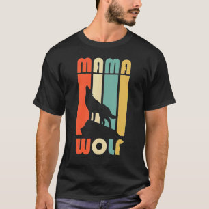 Mamawolf Funny Wolf Mama Retro Vintage Sunset T-Shirt