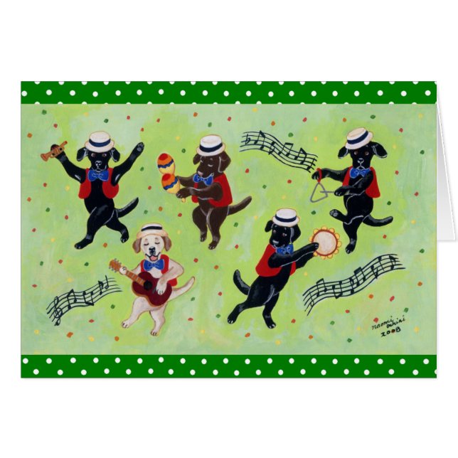 Mambo Labrador Musicians Painting (Front Horizontal)