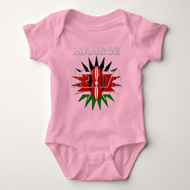 Mamboz Colourful Baby Kids Kenya pattern design Baby Bodysuit (Front)