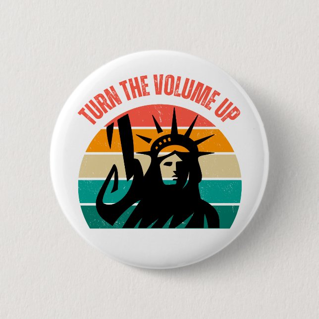 Mamdani Turn The Volume Up New York Mayor 6 Cm Round Badge (Front)