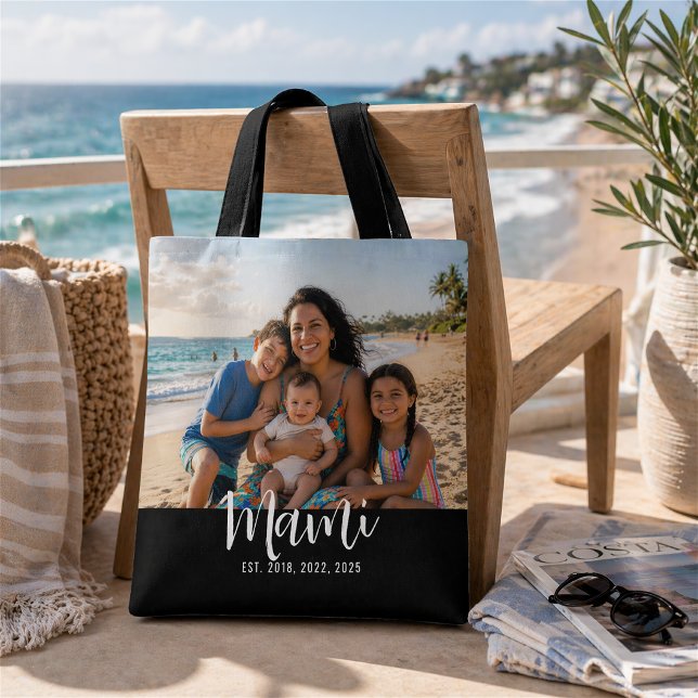 Mami Established Modern Script Photo Tote Bag (Creator Uploaded)