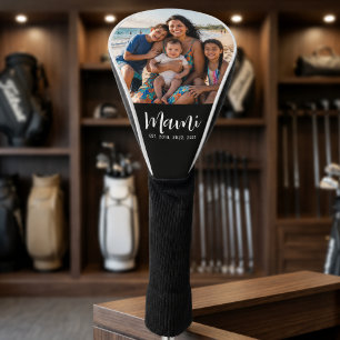 Mami Established Script Black Photo Golf Head Cover