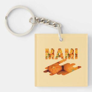 MAMI Orange Typography Art Key Ring