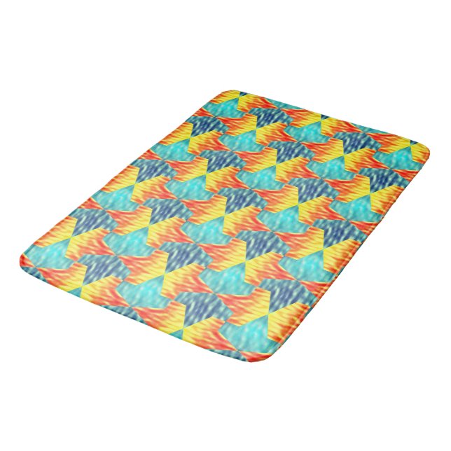 Mamluks Djinns Fire and Water Pattern Bath Mat (Angled)